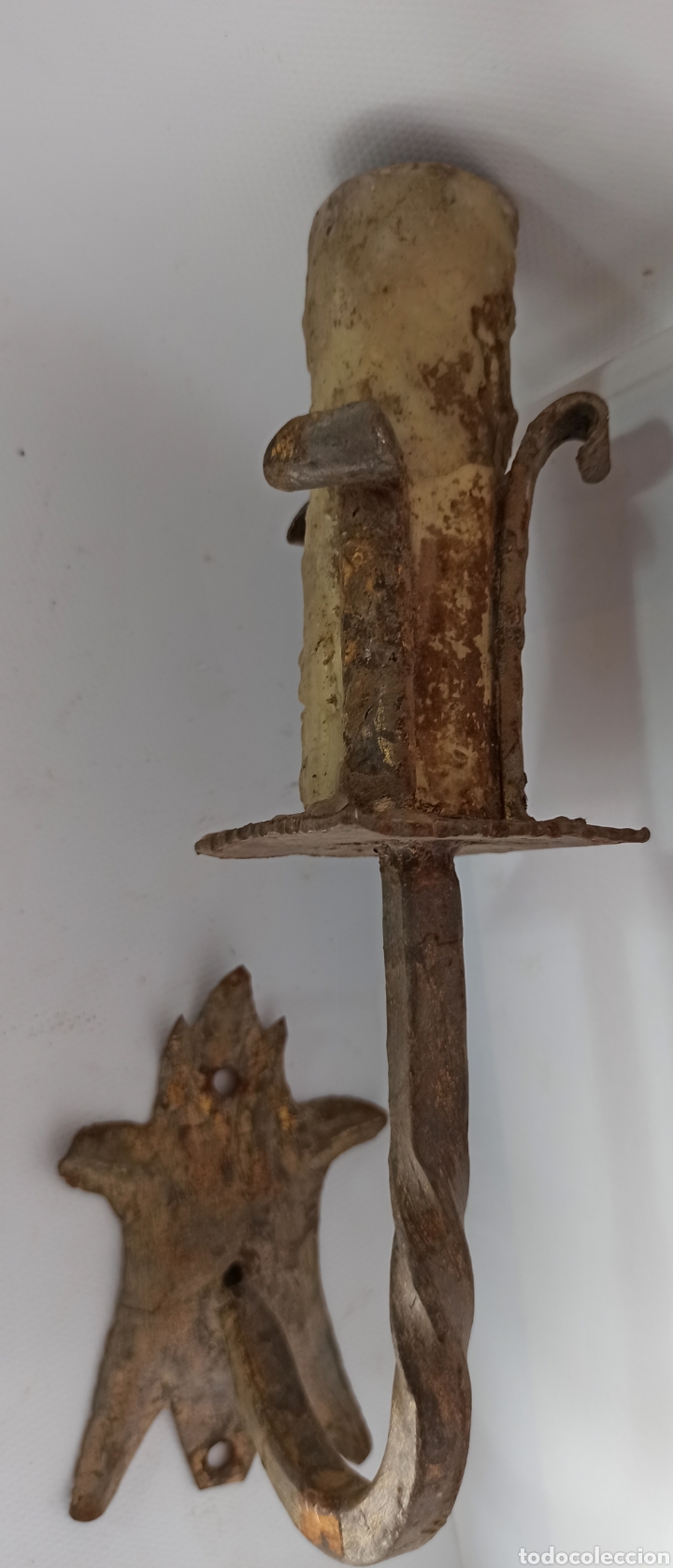 Vintage: aplique simula candelabro y vela - Foto 2