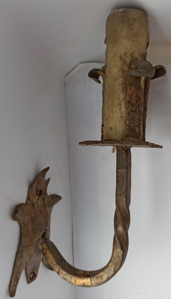 Vintage: aplique simula candelabro y vela - Foto 1