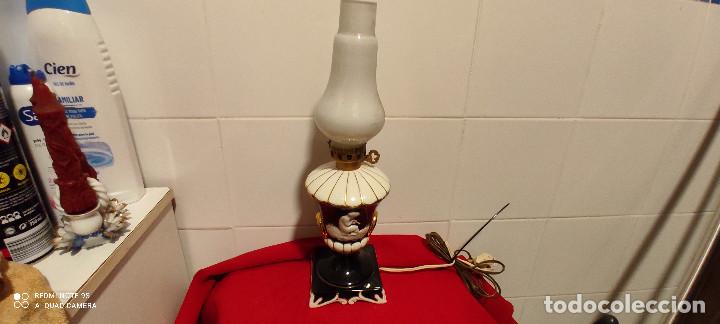 Vintage: lampara de ceramica y cristal - Foto 1