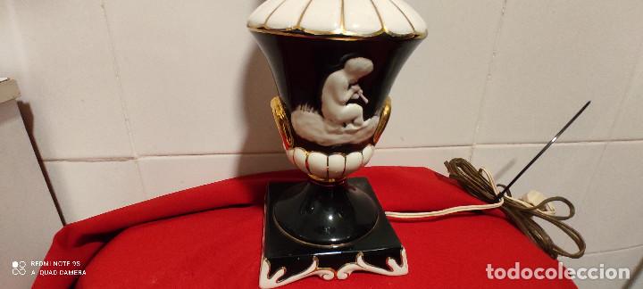 Vintage: lampara de ceramica y cristal - Foto 2