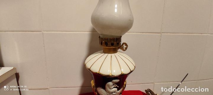 Vintage: lampara de ceramica y cristal - Foto 3