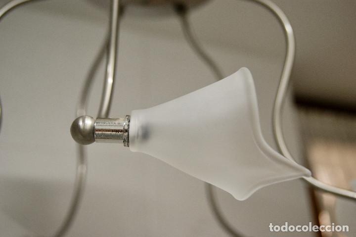 Vintage: lampara de techo niquel y cristal - Foto 5