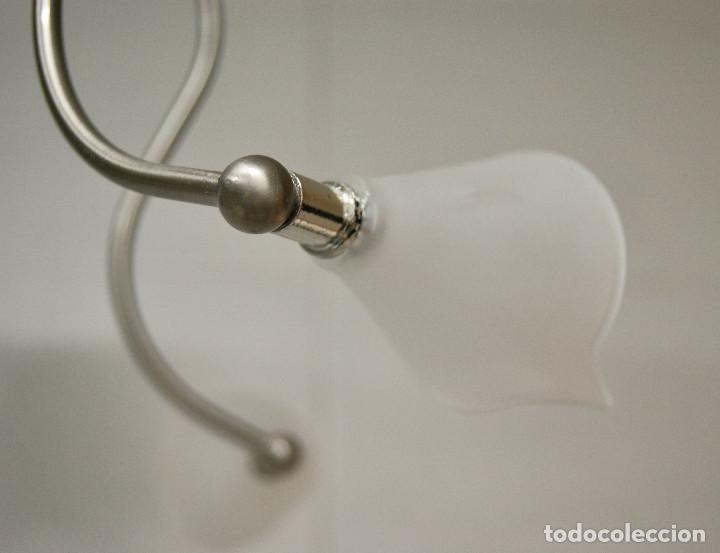 Vintage: lampara de techo niquel y cristal - Foto 6