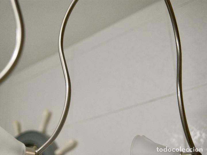 Vintage: lampara de techo niquel y cristal - Foto 11