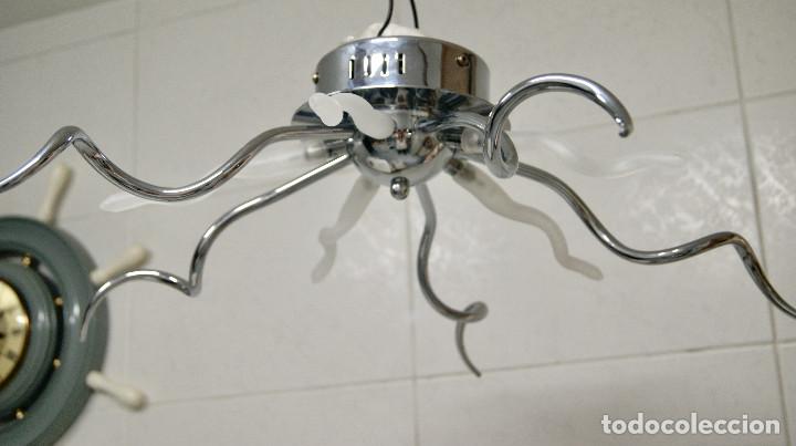 Vintage: lampara de techo cromo y cristal - Foto 4