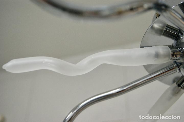 Vintage: lampara de techo cromo y cristal - Foto 10