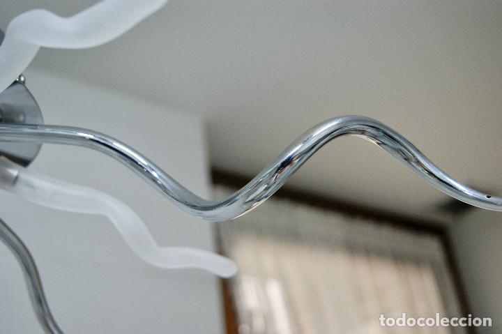 Vintage: lampara de techo cromo y cristal - Foto 11