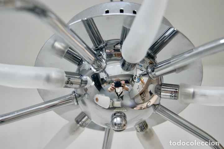 Vintage: lampara de techo cromo y cristal - Foto 15