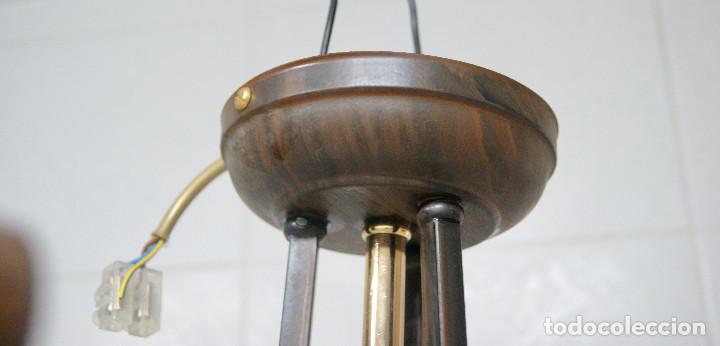 Vintage: lampara de techo forja marr&oacute;n, dorado y cristal - Foto 12