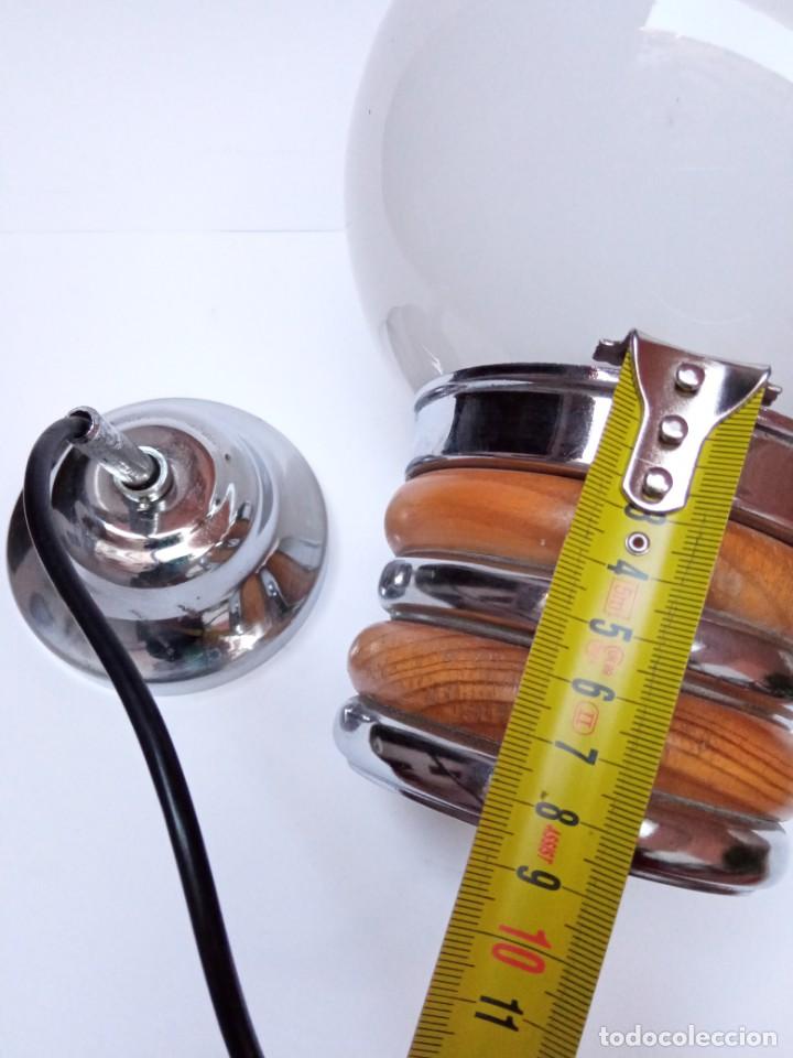 Vintage: lampara techo, metal cromado y madera con globo - Foto 13