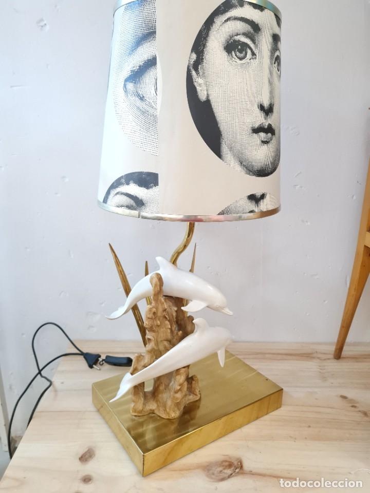 Vintage: L&aacute;mpara de Delfines - Foto 5