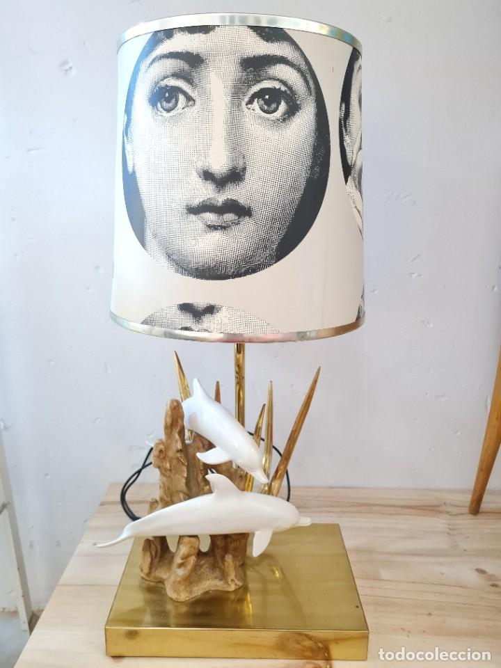 Vintage: L&aacute;mpara de Delfines - Foto 1