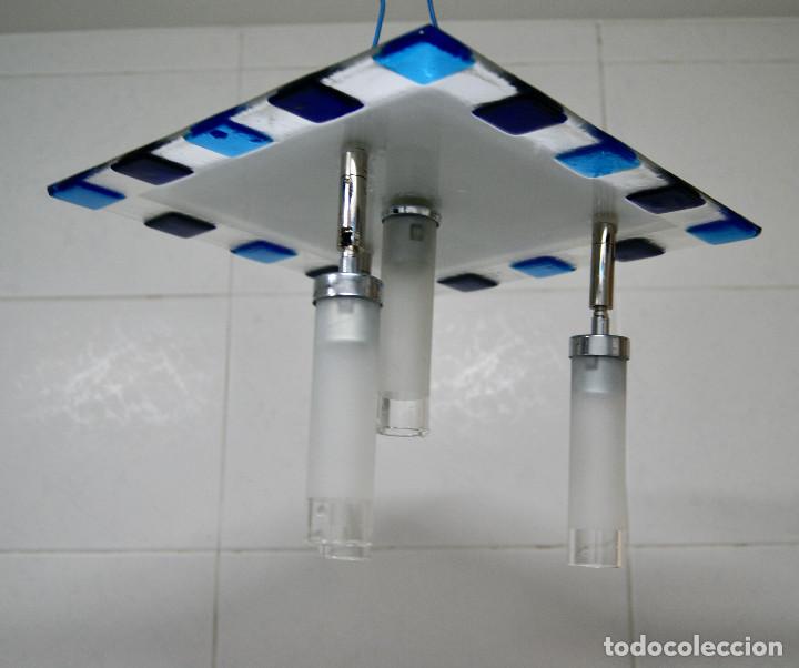 Vintage: lampara de techo cristal y cromo - Foto 2