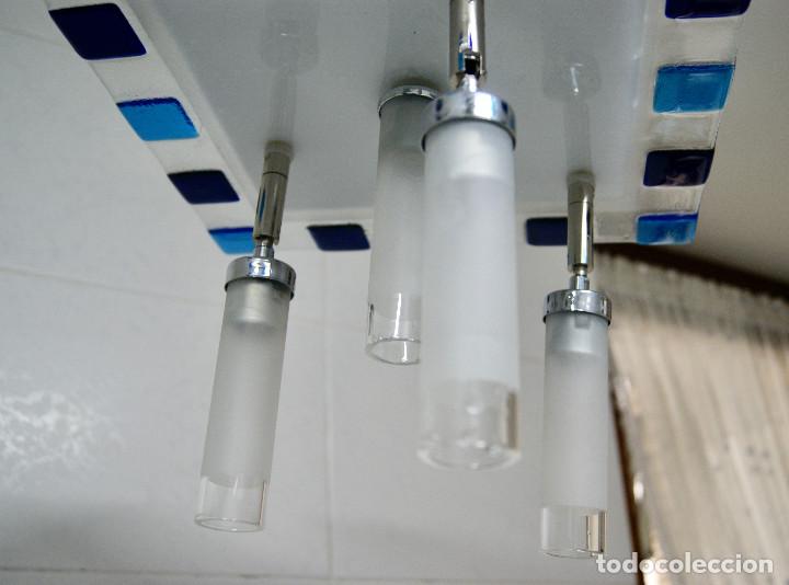 Vintage: lampara de techo cristal y cromo - Foto 5