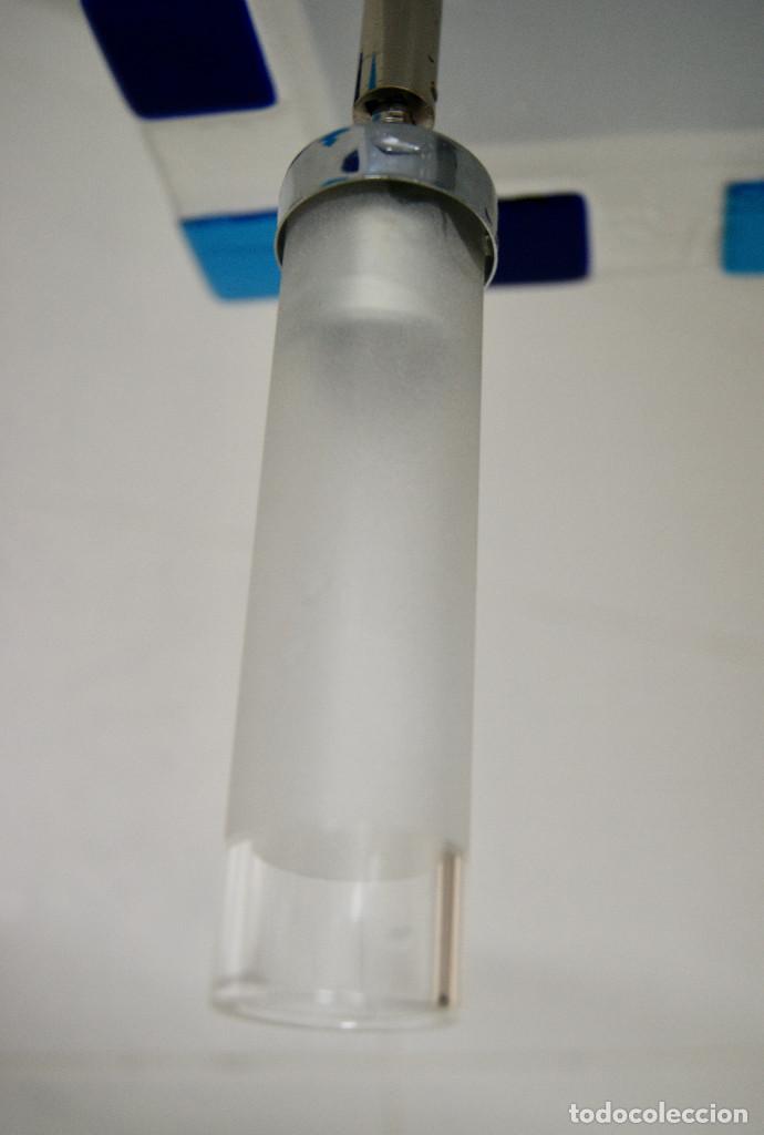 Vintage: lampara de techo cristal y cromo - Foto 6