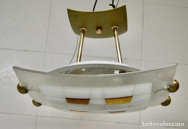 Vintage: lampara de techo oro mate, dorado y cristal - Foto 1