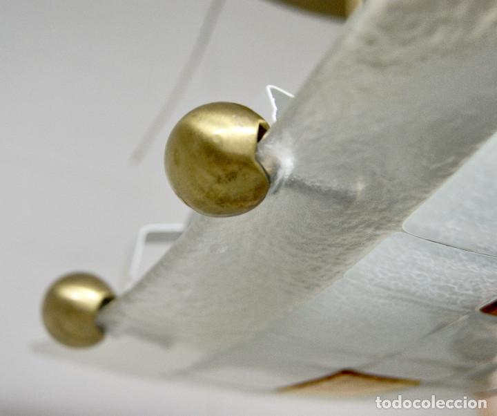 Vintage: lampara de techo oro mate, dorado y cristal - Foto 4
