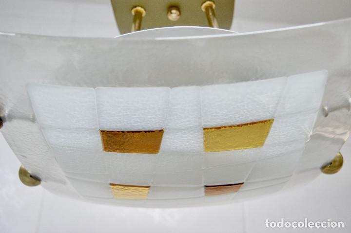 Vintage: lampara de techo oro mate, dorado y cristal - Foto 8