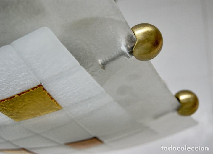 Vintage: lampara de techo oro mate, dorado y cristal - Foto 9