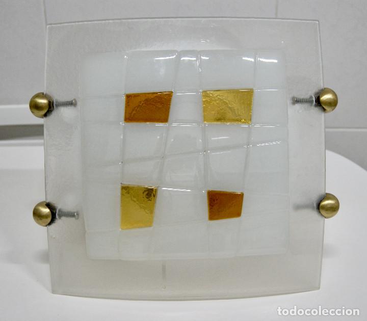 Vintage: plaf&oacute;n cristal y oro mate - Foto 1