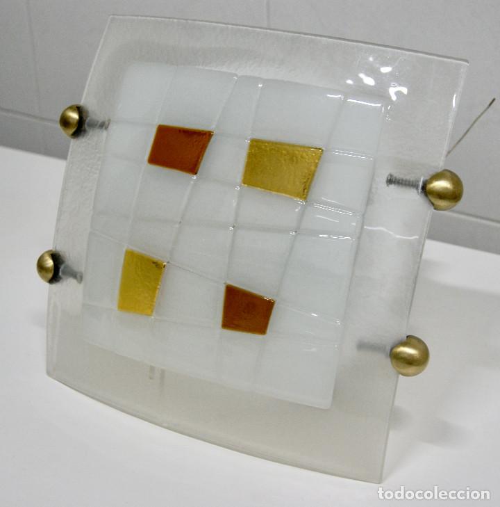 Vintage: plaf&oacute;n cristal y oro mate - Foto 3