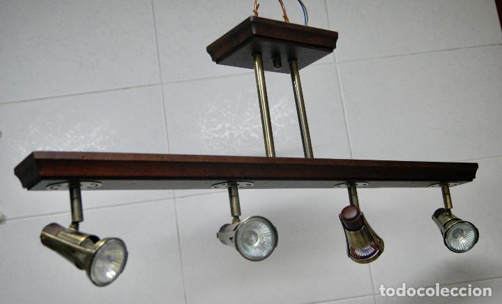 Vintage: lampara de techo madera y color bronce - Foto 1