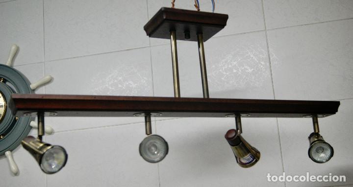 Vintage: lampara de techo madera y color bronce - Foto 2