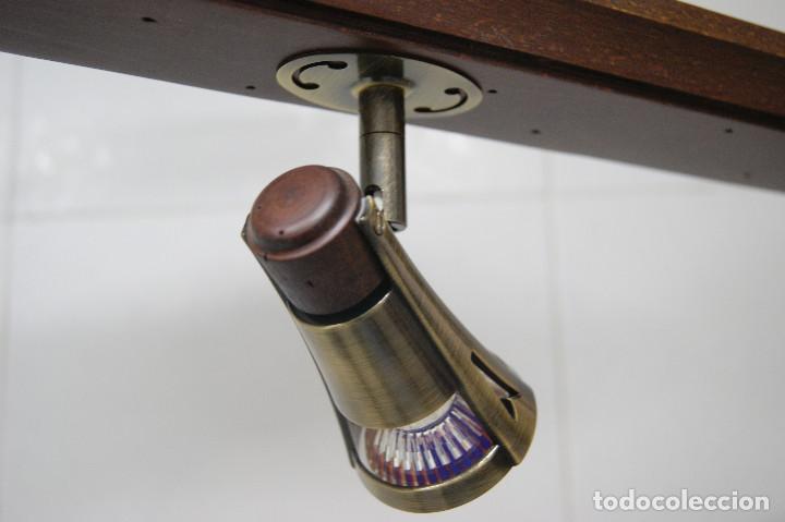 Vintage: lampara de techo madera y color bronce - Foto 6