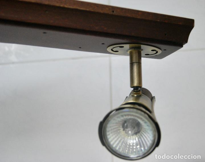 Vintage: lampara de techo madera y color bronce - Foto 7