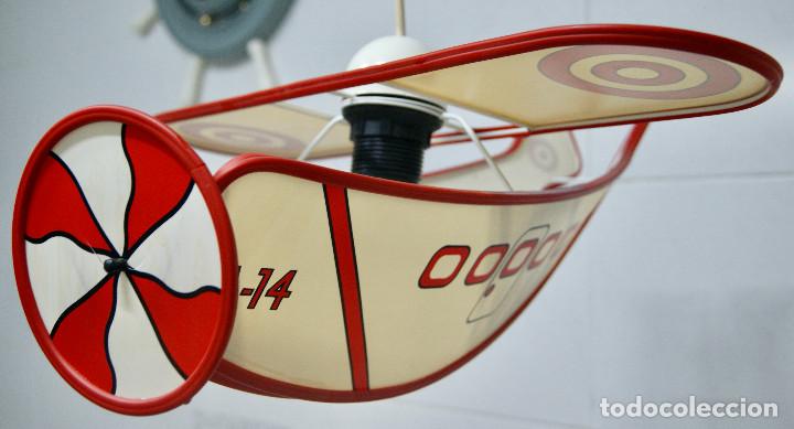 Vintage: lampara de techo roja y blanca - Foto 3