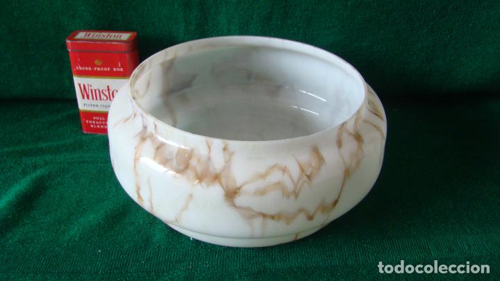 Vintage: TULIPA BLANCO MARMOLEADA ART DECO. C.1930 - Foto 5