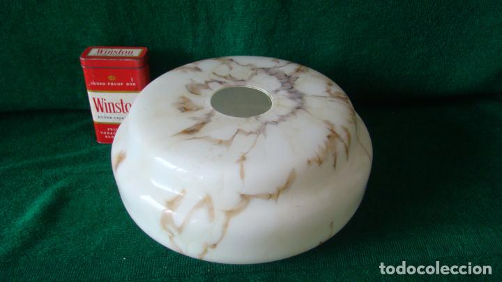 Vintage: TULIPA BLANCO MARMOLEADA ART DECO. C.1930 - Foto 6