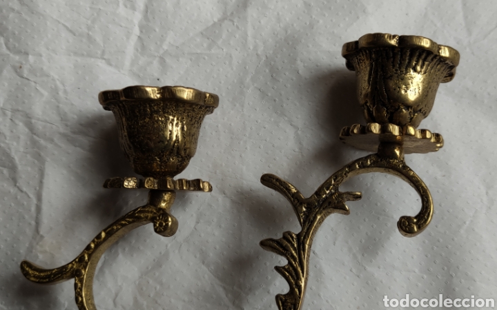 Vintage: 2 candelabros bronce - Foto 2