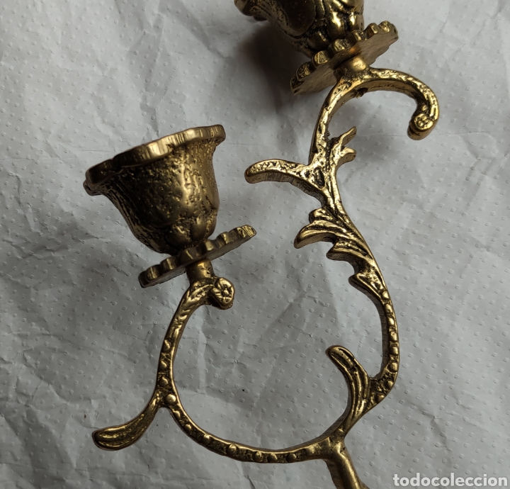 Vintage: 2 candelabros bronce - Foto 4