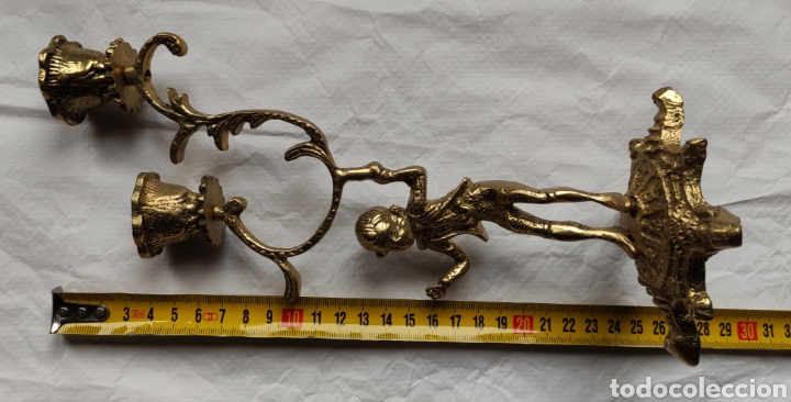 Vintage: 2 candelabros bronce - Foto 8