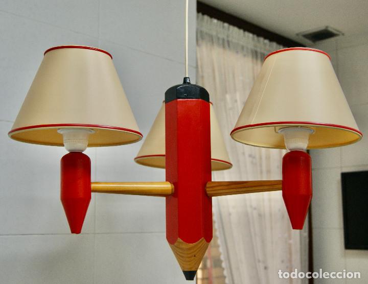 Vintage: lampara de techo rojo con forma de lapicero - Foto 2