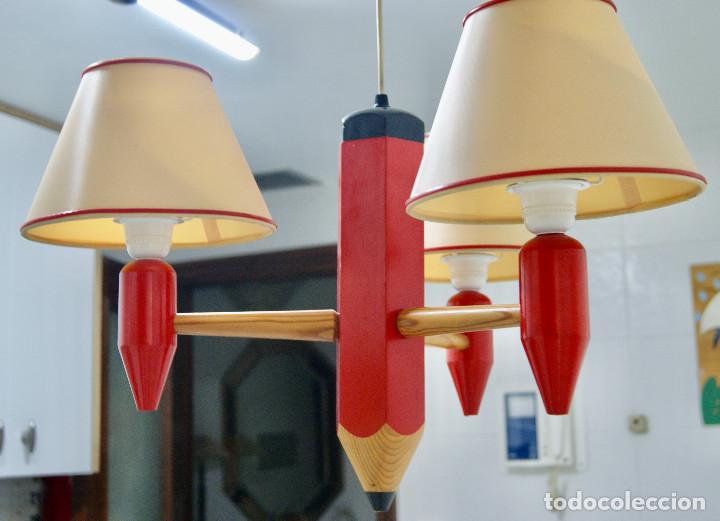 Vintage: lampara de techo rojo con forma de lapicero - Foto 3