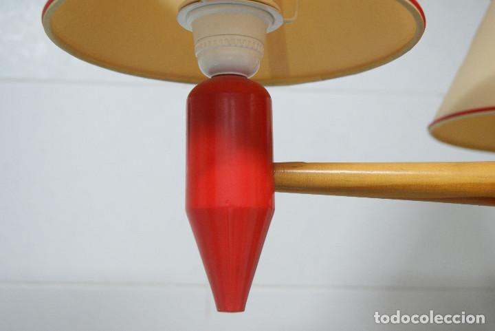 Vintage: lampara de techo rojo con forma de lapicero - Foto 4