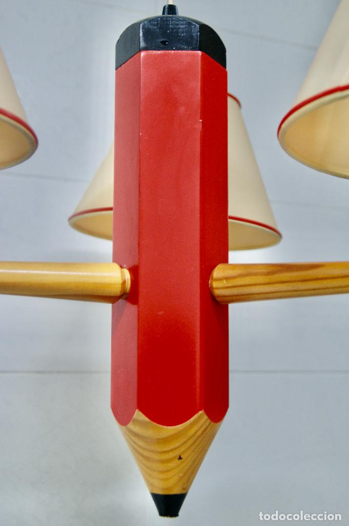 Vintage: lampara de techo rojo con forma de lapicero - Foto 6