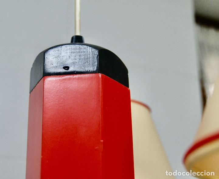 Vintage: lampara de techo rojo con forma de lapicero - Foto 7
