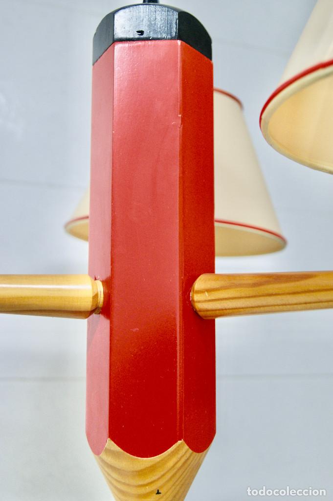 Vintage: lampara de techo rojo con forma de lapicero - Foto 8