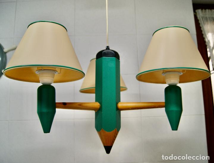 Vintage: lampara de techo lapicero verde - Foto 1