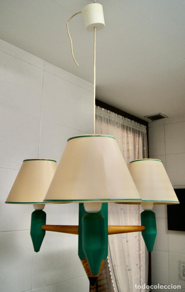 Vintage: lampara de techo lapicero verde - Foto 3