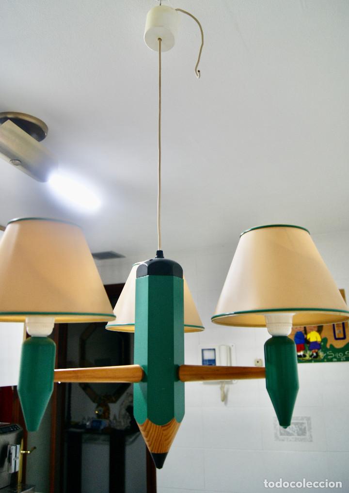 Vintage: lampara de techo lapicero verde - Foto 4