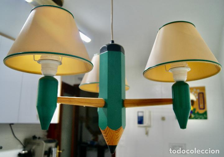 Vintage: lampara de techo lapicero verde - Foto 6