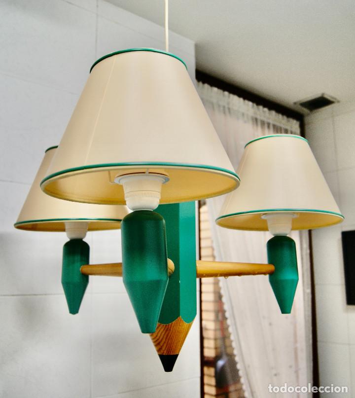 Vintage: lampara de techo lapicero verde - Foto 22
