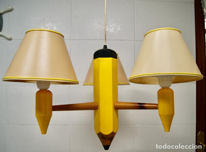 Vintage: lampara de techo lapicero amarillo - Foto 1
