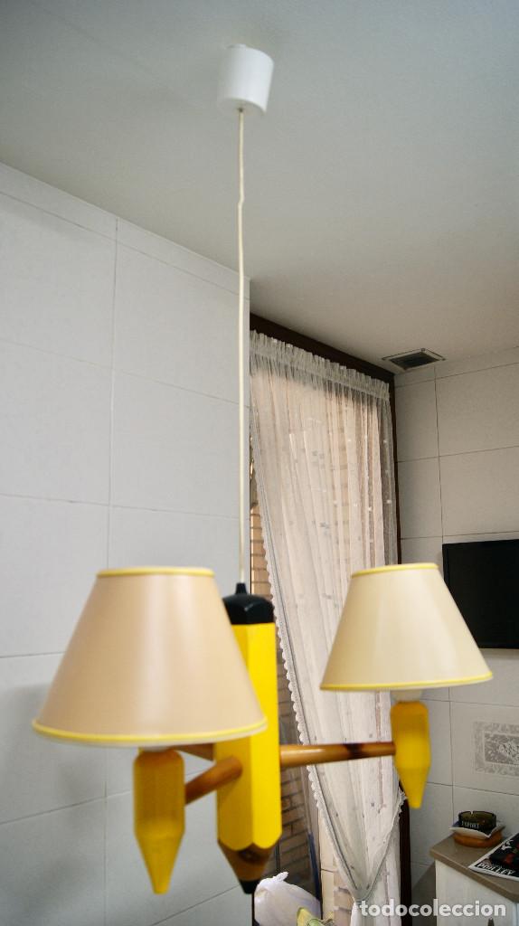 Vintage: lampara de techo lapicero amarillo - Foto 3