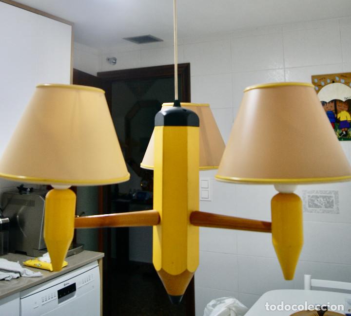 Vintage: lampara de techo lapicero amarillo - Foto 4