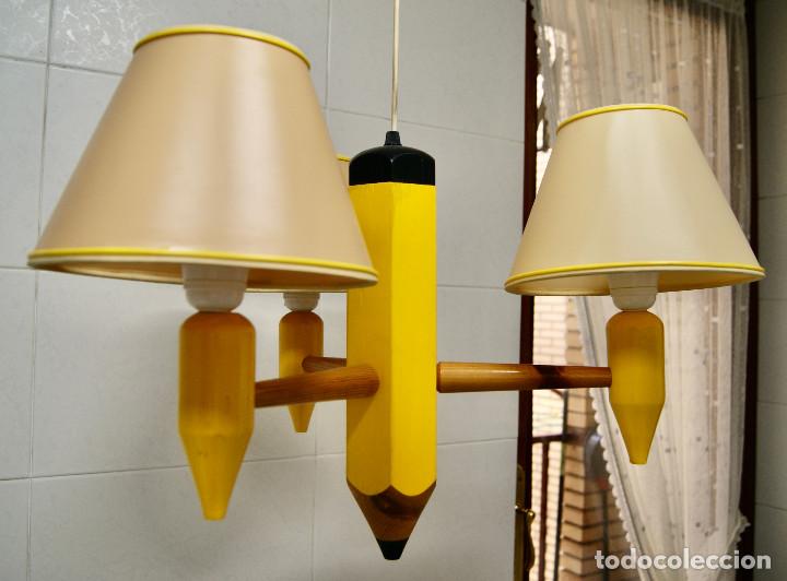 Vintage: lampara de techo lapicero amarillo - Foto 5